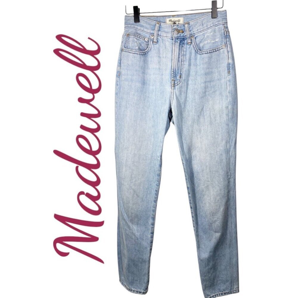 MADEWELL THE PERFECT VINTAGE JEAN‎ 100% Cotton Light Wash Blue, Size 25